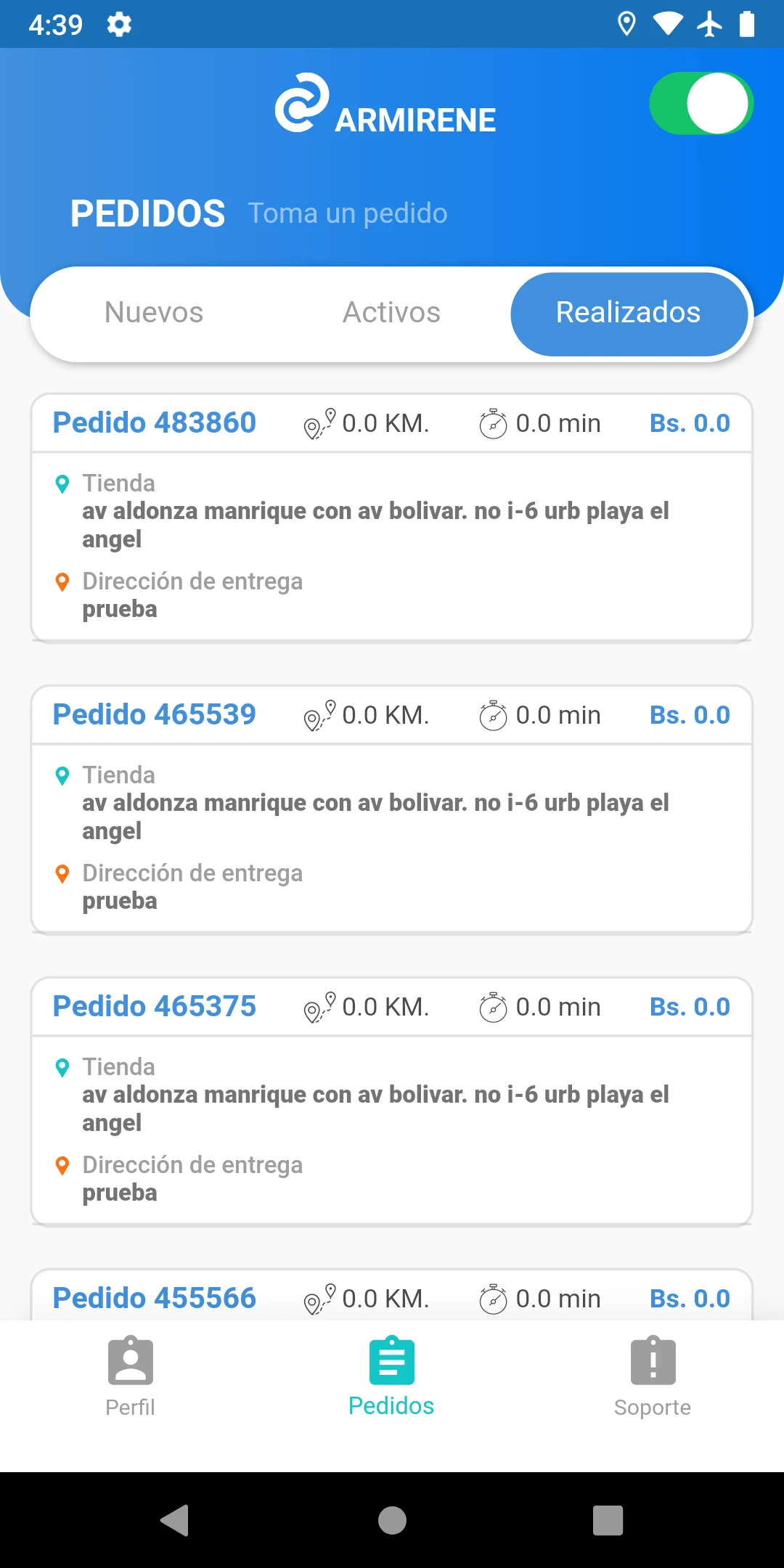 Armirene Mensajería screenshot