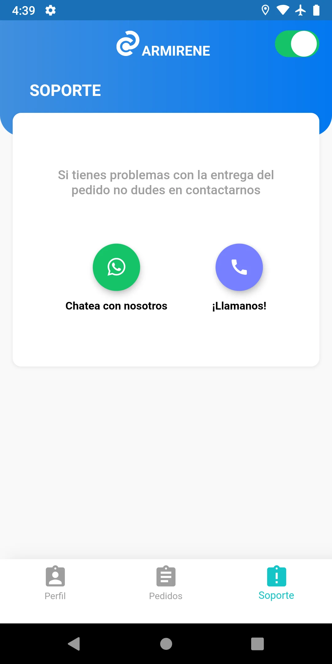 Armirene Mensajería screenshot